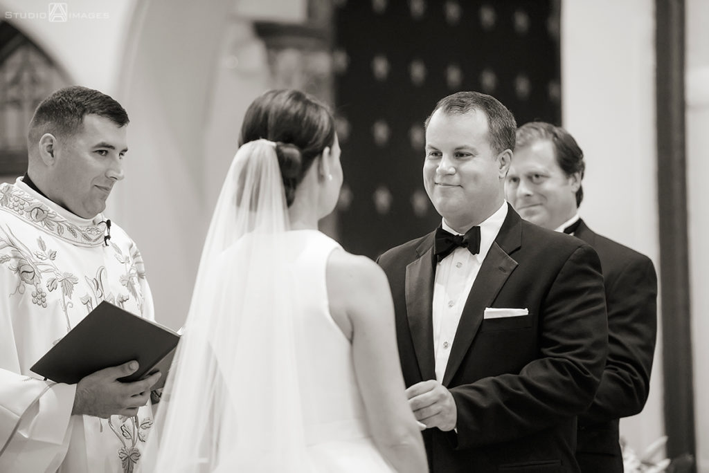 wedding ceremony at Assumption Church in Morristown