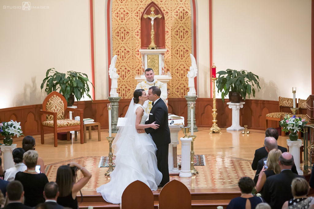 wedding ceremony at Assumption Church in Morristown