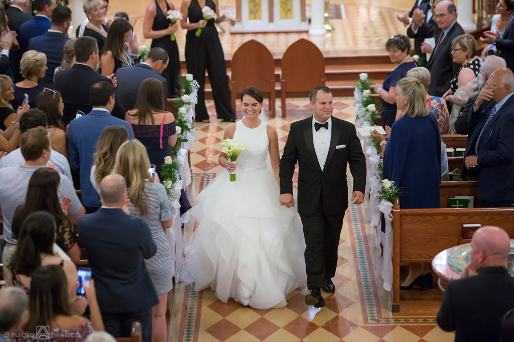 wedding ceremony at Assumption Church in Morristown