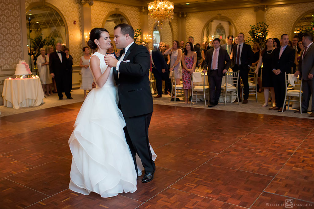 bride and groom dancing during the wedding reception at The Madison Hotel in Morristown wedding