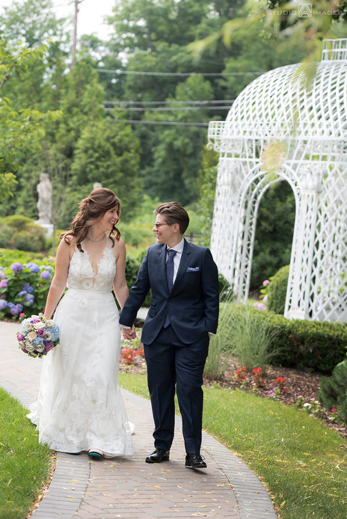brides portrait on wedding day at The Rockleigh | Book Inspired Wedding Photos | Book Themed Wedding Photos | LGBTQ wedding