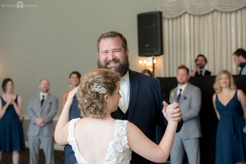 bride and groom's first dance during their wedding reception at Pen Ryn Estate | Pen Ryn Estate Wedding Photos | Bucks County Wedding Photographer