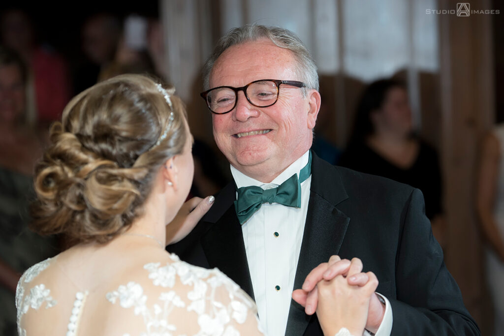 bride and her dad dancing at wedding reception at Grain House in Basking Ridge. LGBTQ wedding 
