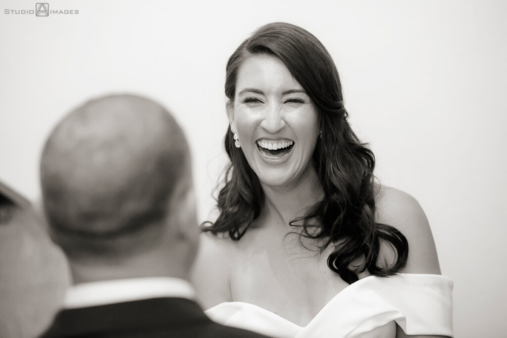 bride and groom during their wedding ceremony at Little Owl Townhouse, NYC