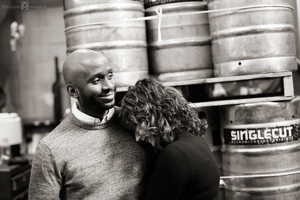 SingleCut Beersmiths Engagement Photos in Astoria