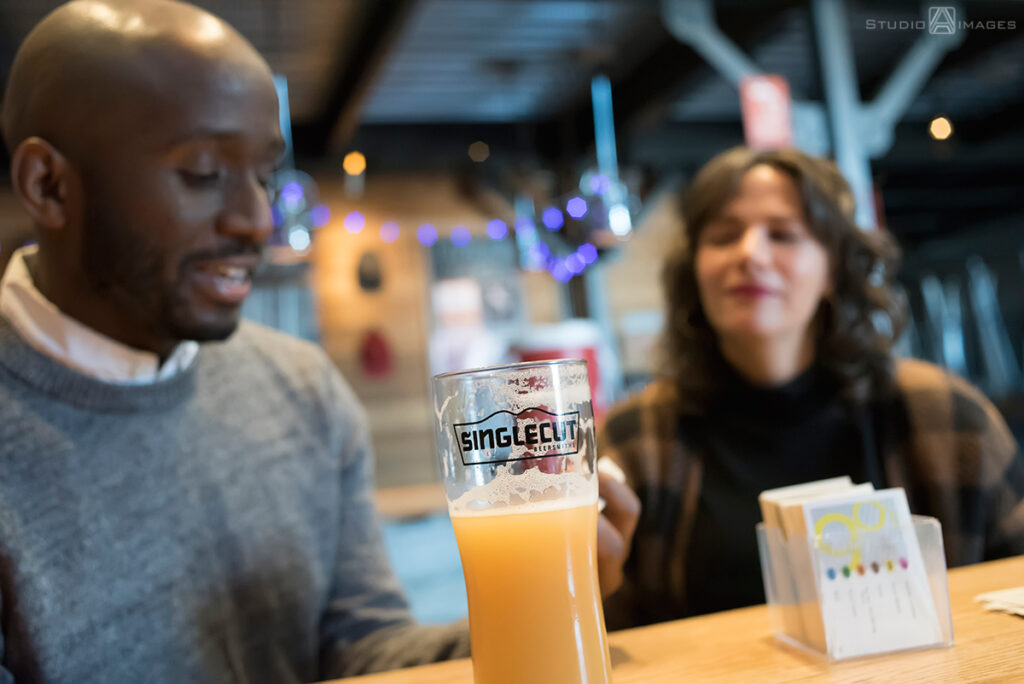 SingleCut Beersmiths Engagement Photos in Astoria