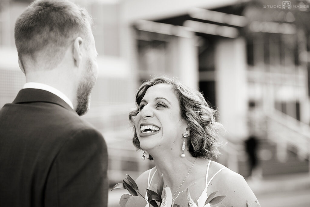 bride and groom on their wedding day in Weehawken