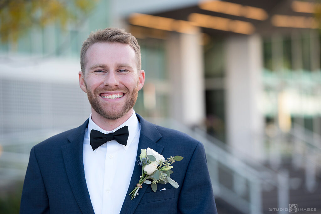 groom on their wedding day in Weehawken