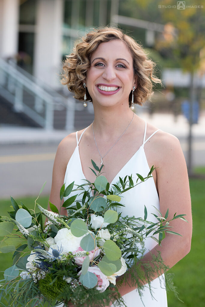 bride on their wedding day in Weehawken