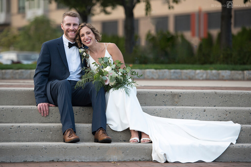 bride and groom on their wedding day in Weehawken