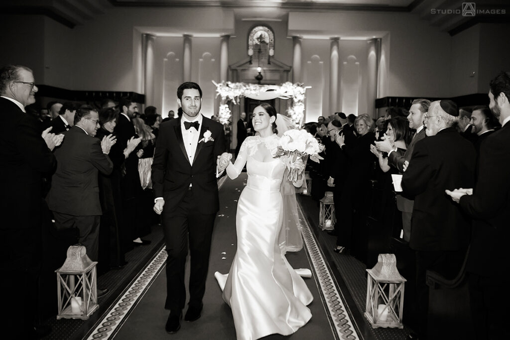Jewish wedding ceremony at Temple Emanu-El of Closter