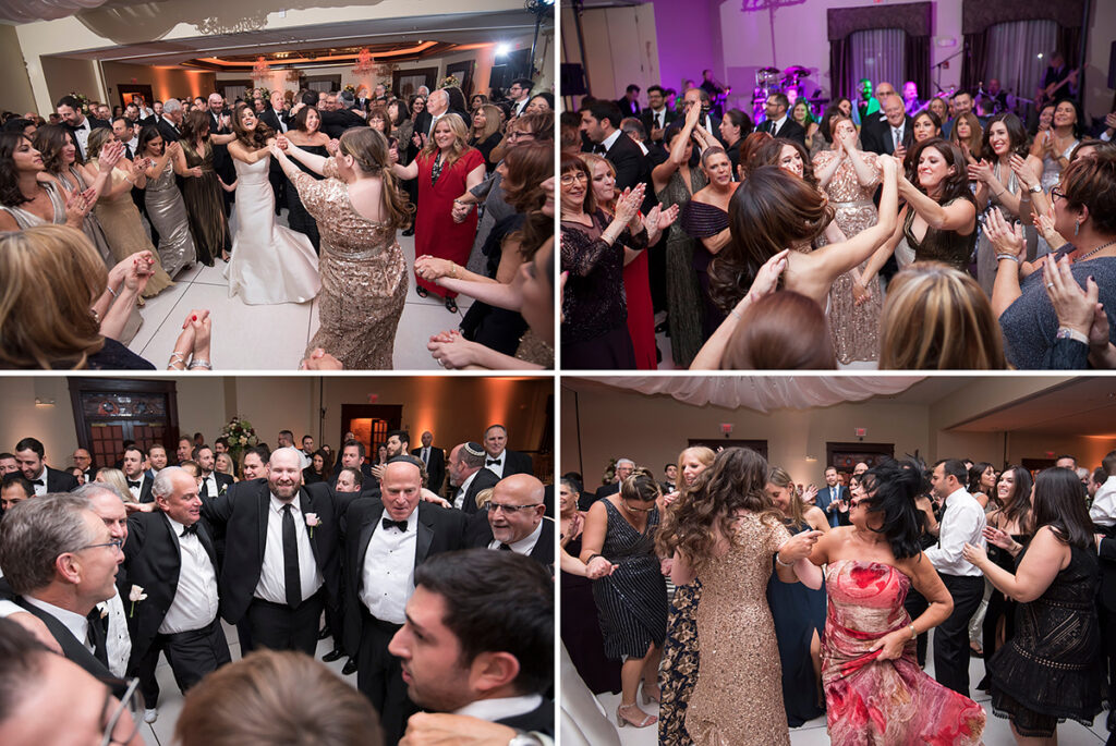 hora dance at wedding reception at Temple Emanu-El of Closter