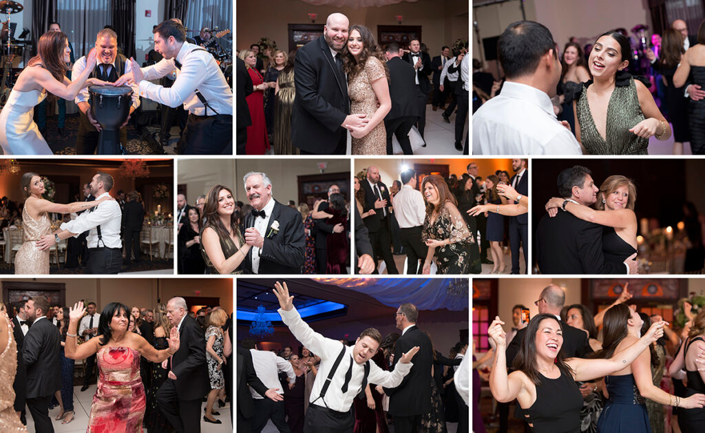 dancing at wedding reception at Temple Emanu-El of Closter