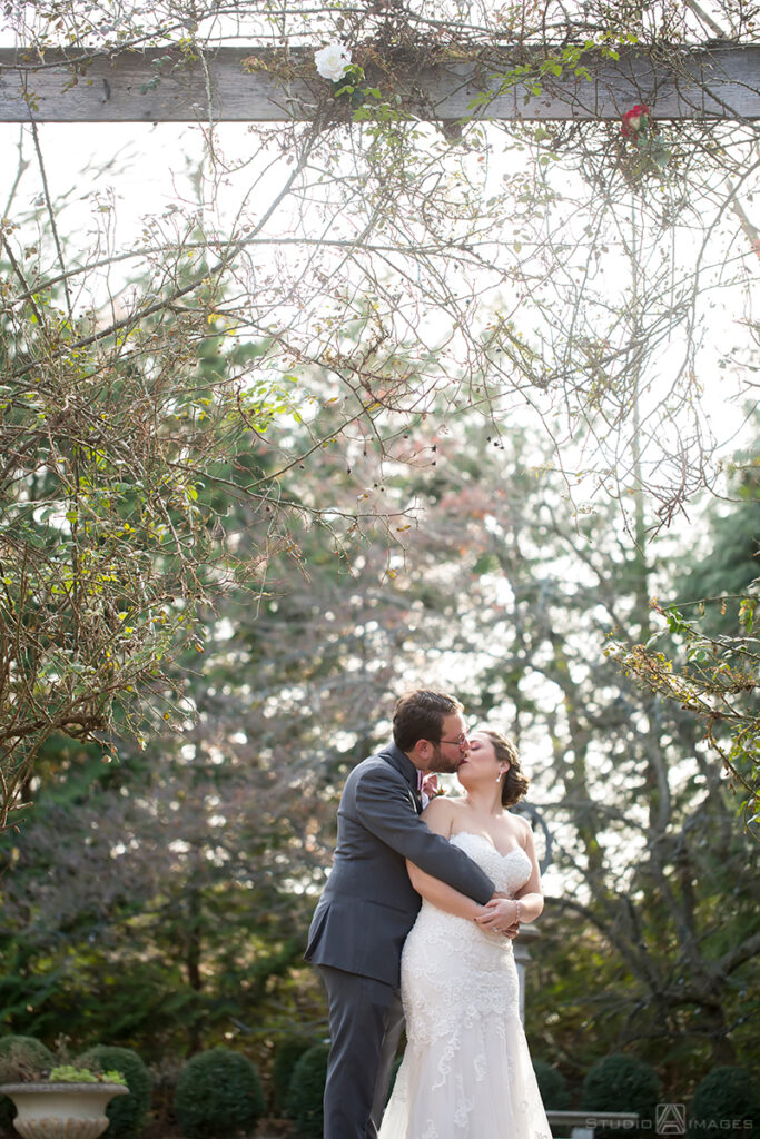 bride and groom's at Florentine Gardens on their wedding day