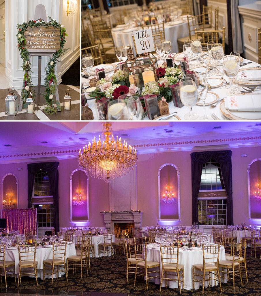 reception decor and decorations at Florentine Gardens wedding