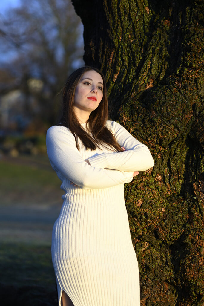 couple smiling at dawn during their sunrise engagement session in Nyack