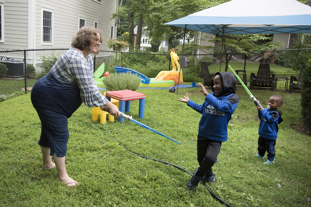 kids playing during their Day in the Life family session in Scarsdale, New York