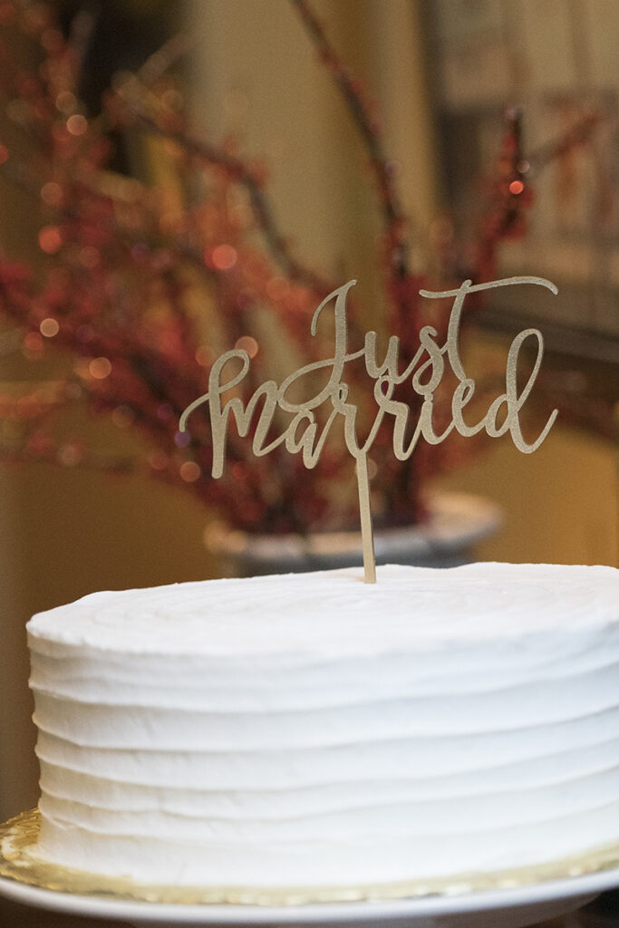 wedding cake at wedding at Moonstruck in Asbury Park