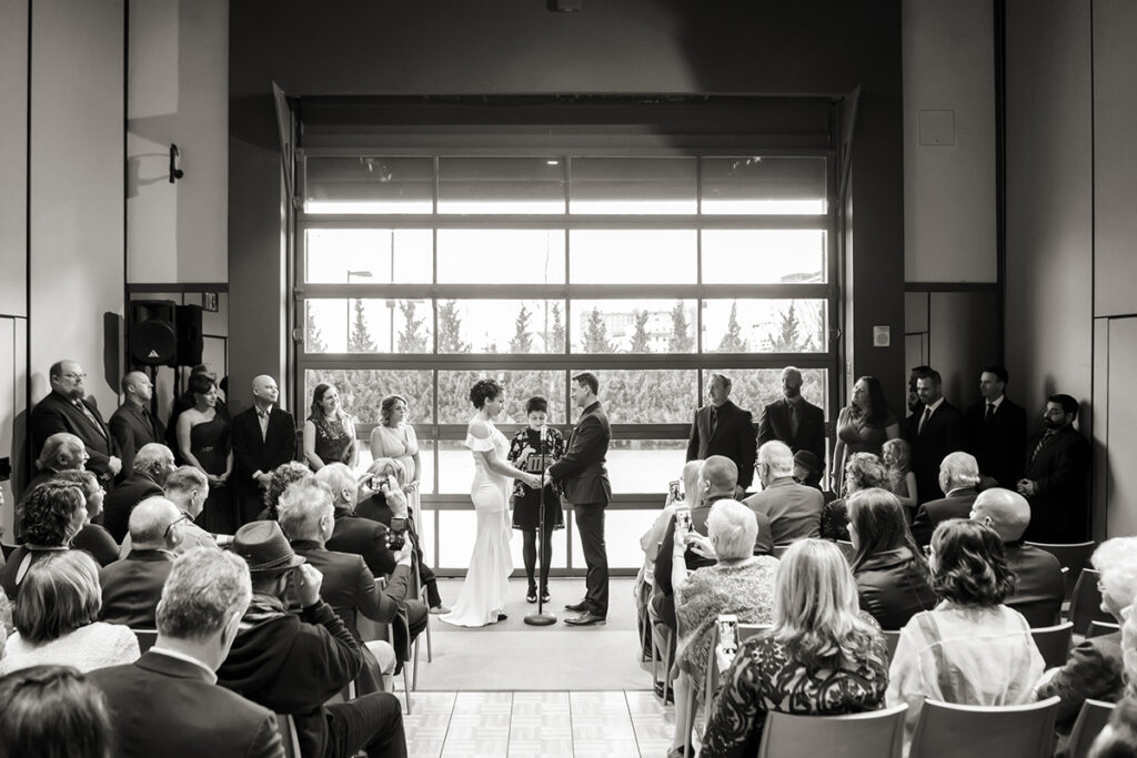 wedding ceremony on wedding day at The Asbury Hotel in Asbury Park