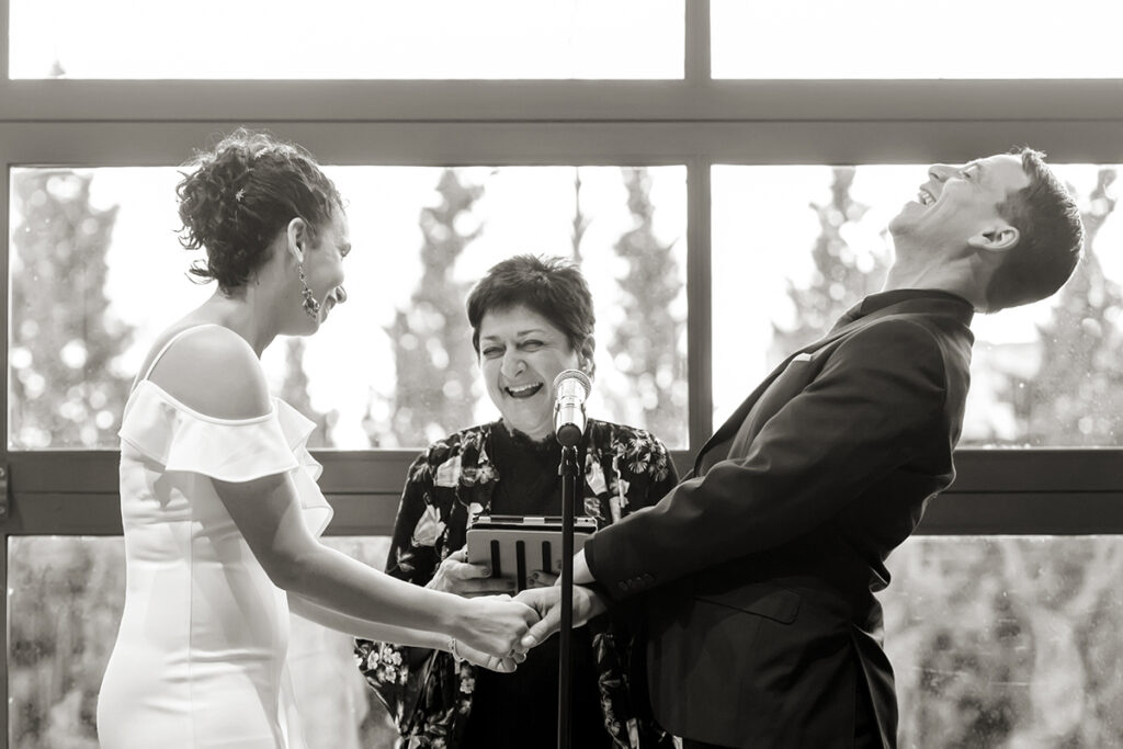 wedding ceremony on wedding day at The Asbury Hotel in Asbury Park