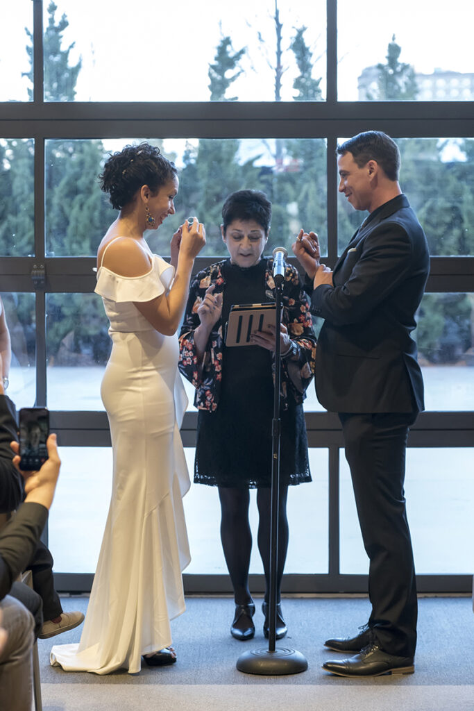wedding ceremony on wedding day at The Asbury Hotel in Asbury Park
