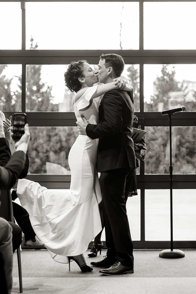 wedding ceremony on wedding day at The Asbury Hotel in Asbury Park