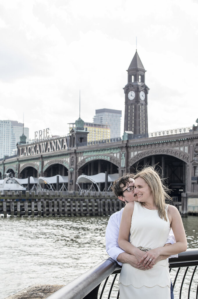 wedding couple on their wedding day in Hoboken