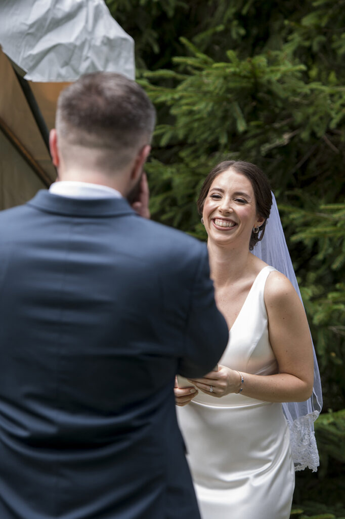 bride and groom exchanging wedding vows on their wedding day in New York