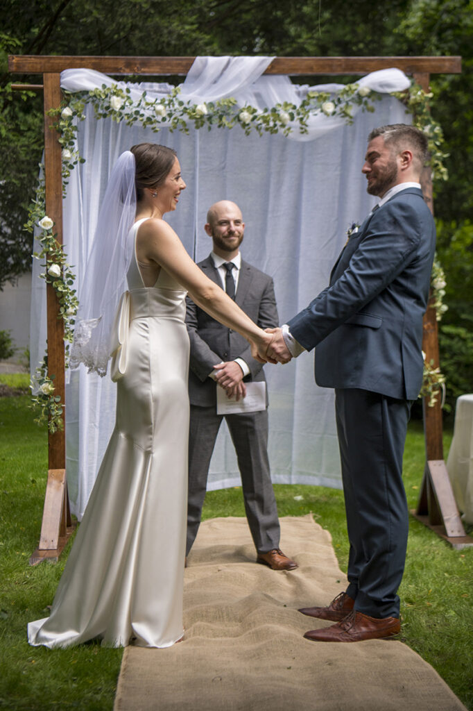 New York backyard wedding ceremony