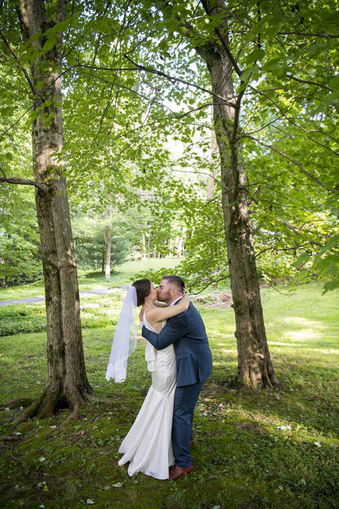 bride and groom on their wedding day in New York