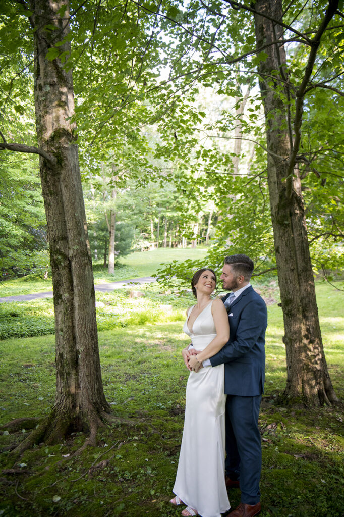 bride and groom on their wedding day in New York