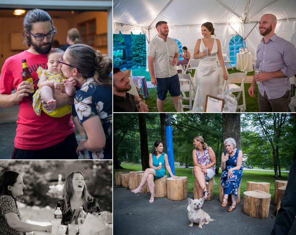 wedding guests at backyard wedding in New York
