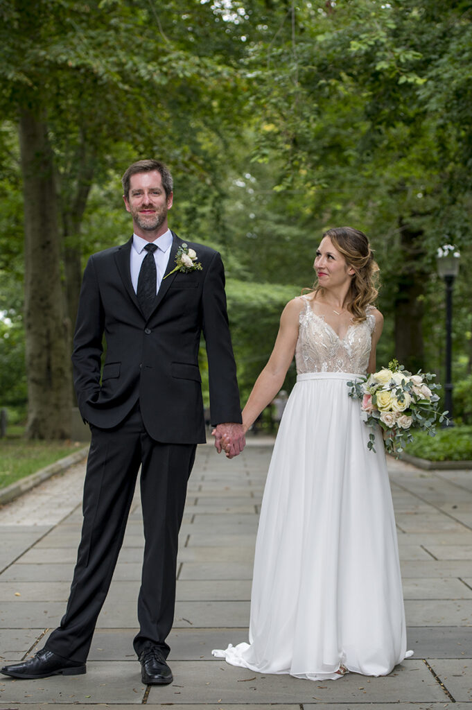 intimate wedding at Princeton University. bride and groom