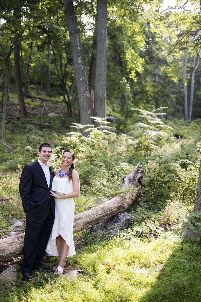 bride and groom on their wedding day at Bear Mountain in Hudson Valley