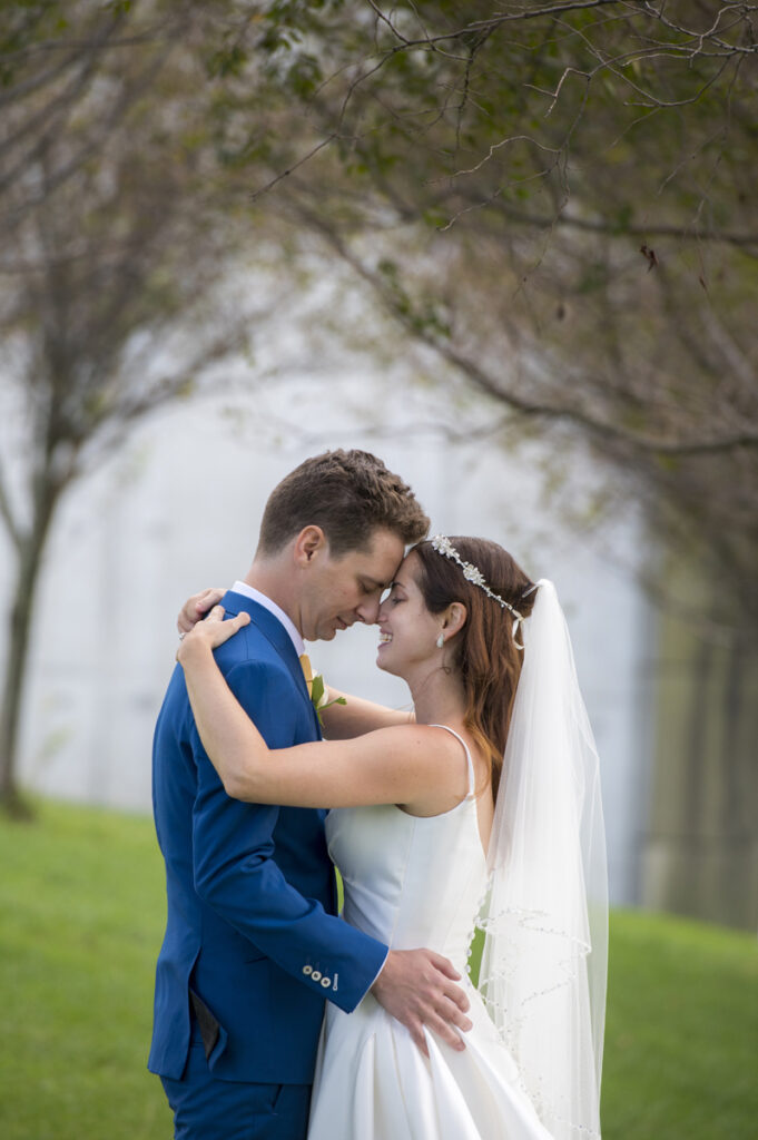 bride and groom on their wedding day at Liberty House in Jersey City