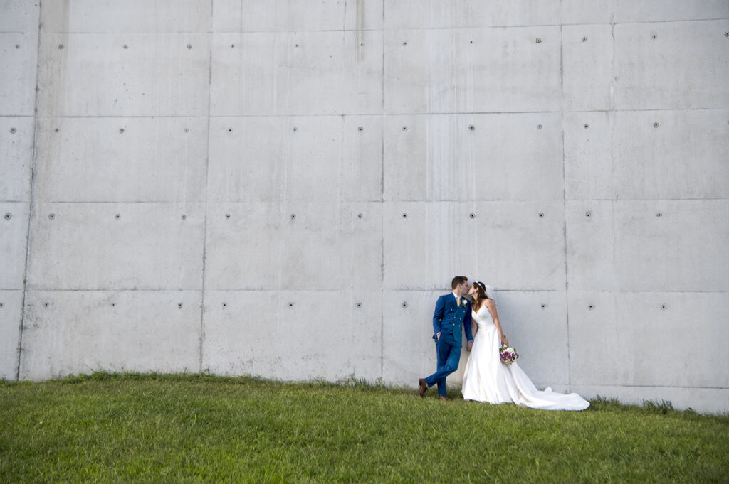 bride and groom on their wedding day at Liberty House in Jersey City