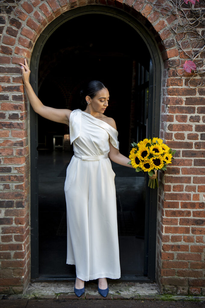 bride on their wedding day at The Foundry in Long Island City
