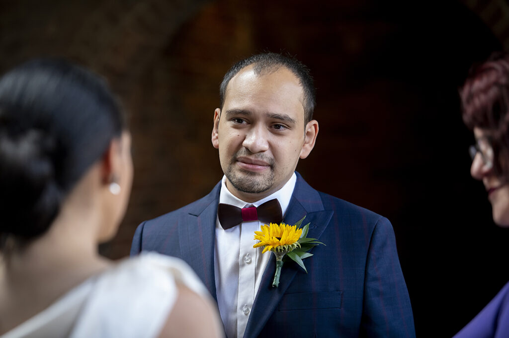 wedding ceremony at The Foundry in Long Island City