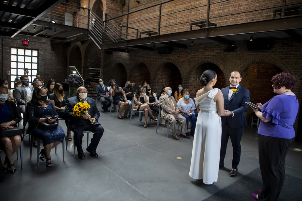 wedding ceremony at The Foundry in Long Island City