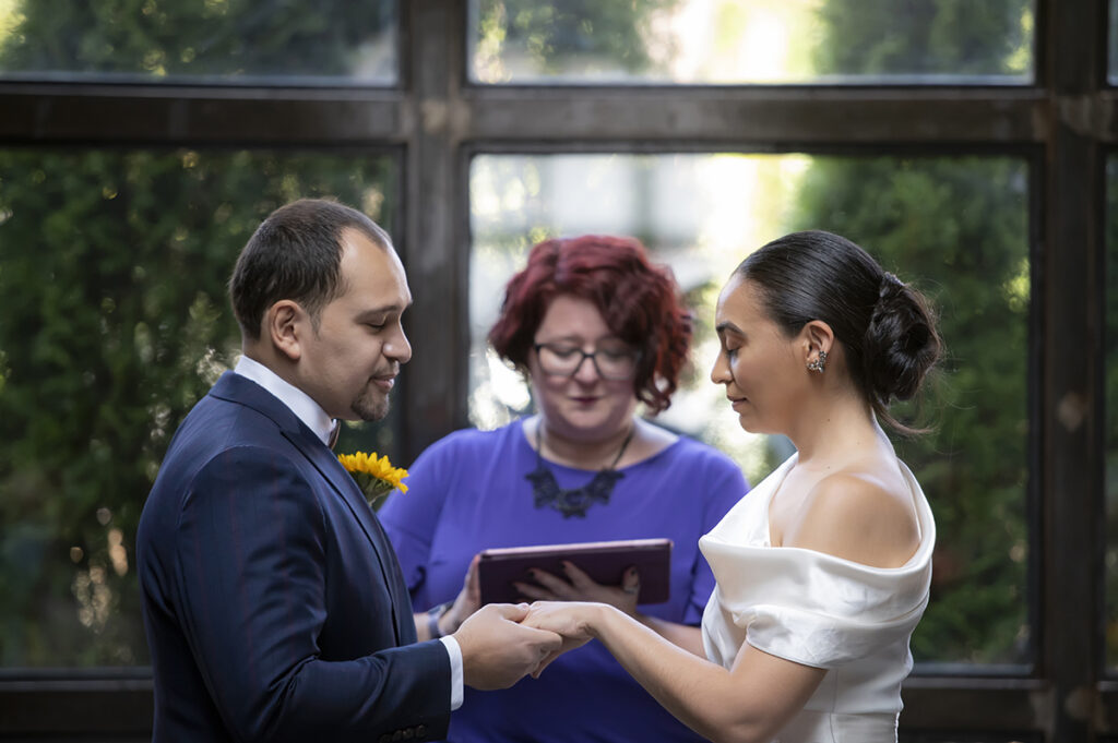wedding ceremony at The Foundry in Long Island City