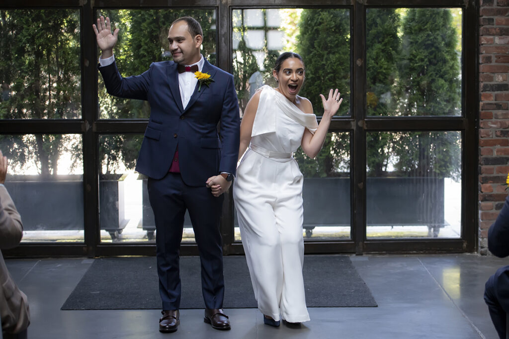 wedding ceremony at The Foundry in Long Island City
