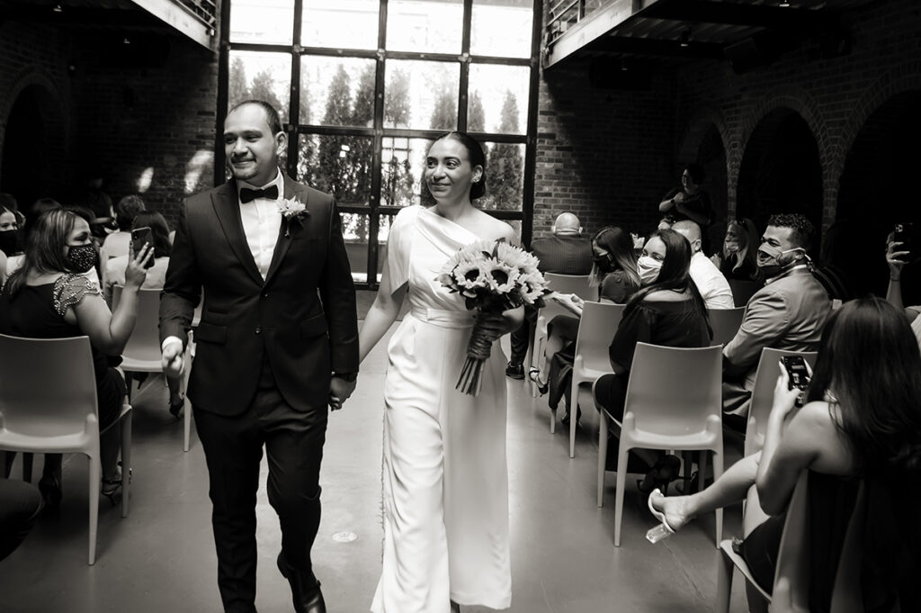 wedding ceremony at The Foundry in Long Island City