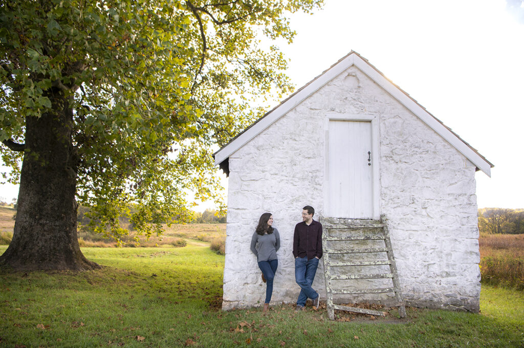 Valley Forge National Historical Park Engagement Photos | Bucks County Wedding Photographer | fall engagement photos