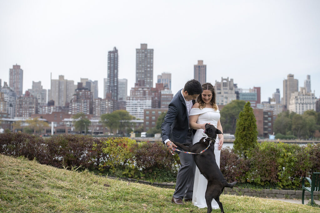 Queens Wedding Portraits with dog
