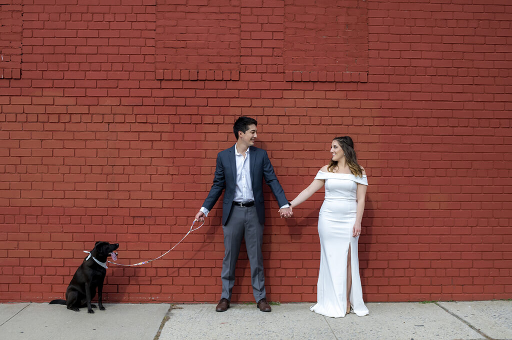 Queens Wedding Portraits with dog