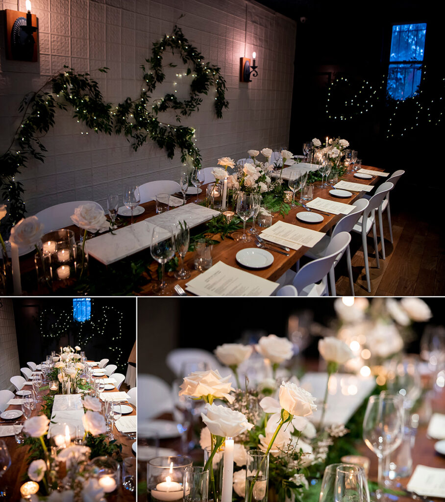 decor at Anthony David's for Hoboken wedding