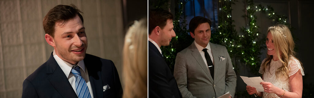 intimate wedding ceremony at Anthony David's in Hoboken
