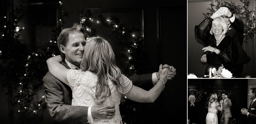 bride and her father share a dance after their intimate wedding ceremony at Anthony David's in Hoboken