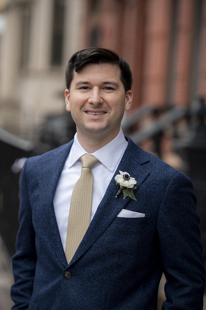 Groom on his wedding day in Hoboken
