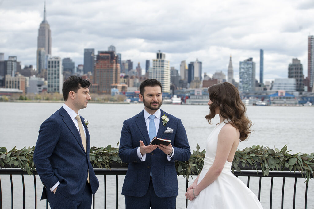 Hoboken waterfront wedding ceremony